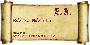 Róka Márta névjegykártya
